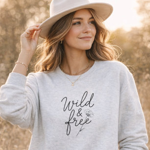 Moletom Tipografia Floral Feminina Selvagem & Livre