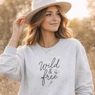 Moletom Tipografia Floral Feminina Selvagem & Livre