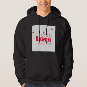 Moletom Típografia Gráfica de Amor Vermelho Fofo com Coraç