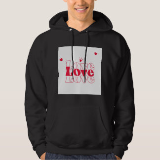 Moletom Típografia Gráfica de Amor Vermelho Fofo com Coraç