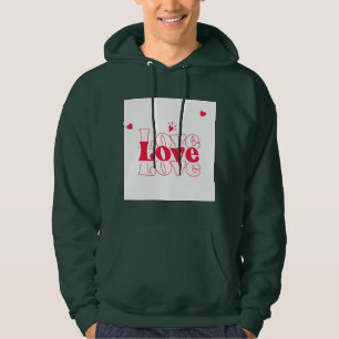 Moletom Tipografia Gráfica de Amor Vermelho Fofo com Coraç