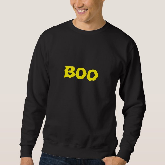 Moletom Tipografia preto-branco-boo Halloween (Frente)