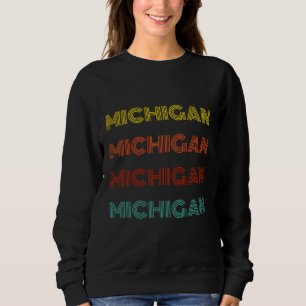 Moletom Tipografia Retro de Michigan Estado Americano