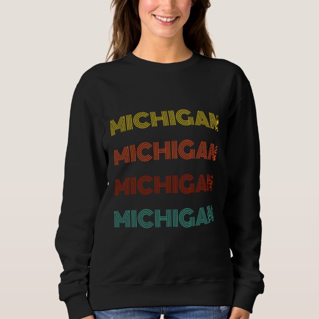 Moletom Tipografia Retro de Michigan Estado Americano (Frente)