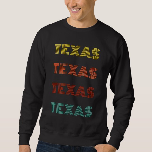 Moletom Tipografia Retro do Estado Americano Texas (Frente)
