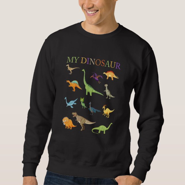Moletom Tipos De Dinossauros Identificação De Dinossauros (Frente)