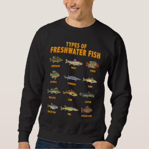Moletom Tipos de Peixes de Água Doce Pesca de Truta com Mo