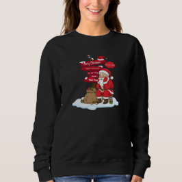 Moletom Tired Santa Women's Sweatshirt: Cozy Funny Mom Chr
