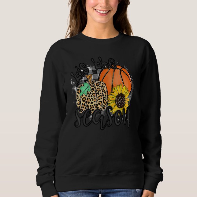 Moletom Tis The Season Basketball Pumpkin Fall Thanksgivin (Frente)