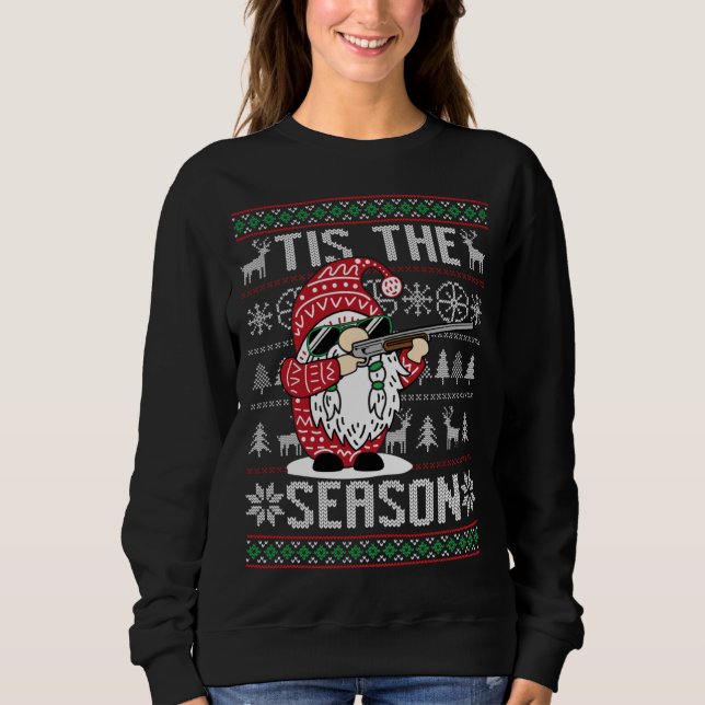 Moletom Tis The Season Deer Hunting Gnome Reindeer Christm (Frente)