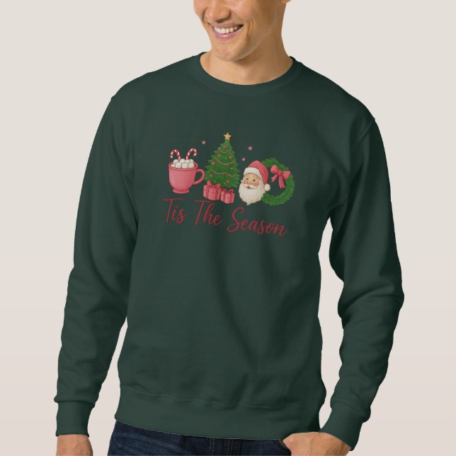 Moletom Tis the Season Merry Christmas Festive Sweatshirt (Frente)