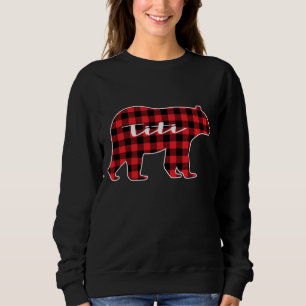 Moletom Titi Bear Red Plaid Family Matching Christmas Paja