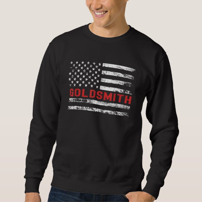 Moletom Título de Trabalho Retro Profissão Bandeira EUA Go (Frente)