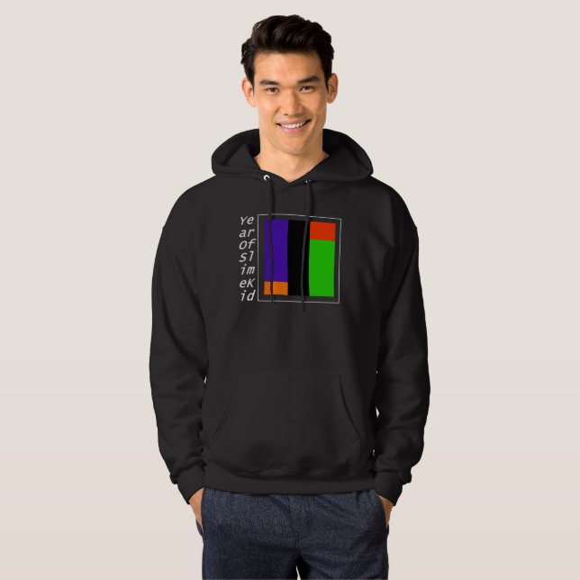 MOLETOM TÍTULO VERTICAL BRANCO COM O BOM HOODIE DAS CORES (Frente Completa)