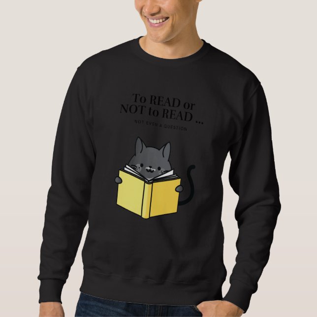 Moletom 'To Read or Not to Read' Funny Cat Reading a Book  (Frente)