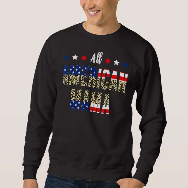 Moletom Toda Mãe Americana Em 4 De Julho Leopard Quarto De (Frente)