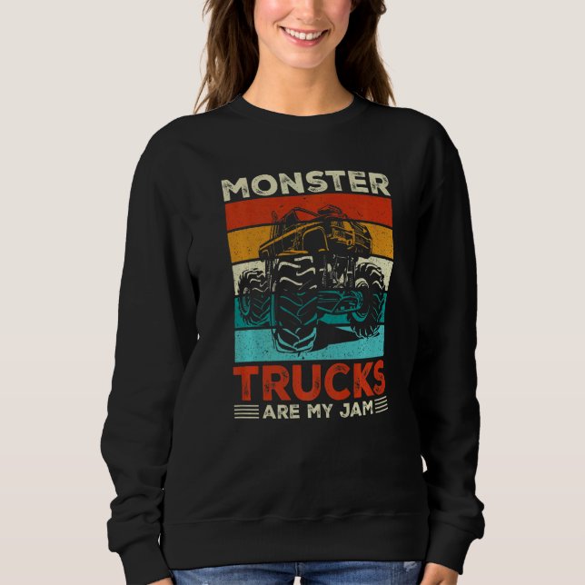 Moletom Toddler Monster Truck Are My Jam Costume Women Boy (Frente)