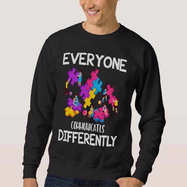 Moletom Todos Comunicam de Maneira Diferente Autismo Espec (Frente)