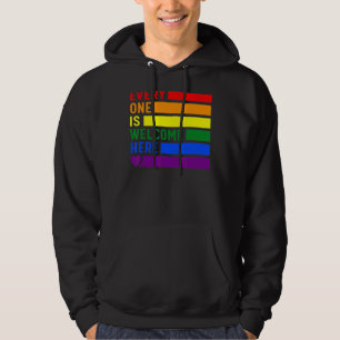 Moletom Todos São Bem-Vindos Aqui No Rainbow Lgbtq Pride T