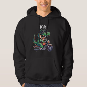 Moletom Tom Funny Alligator Motorcycle Design para Boys Na