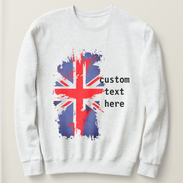 Moletom Tomada de Sinalizador Vermelho Azul, Bandeira do R (Frente do Design)