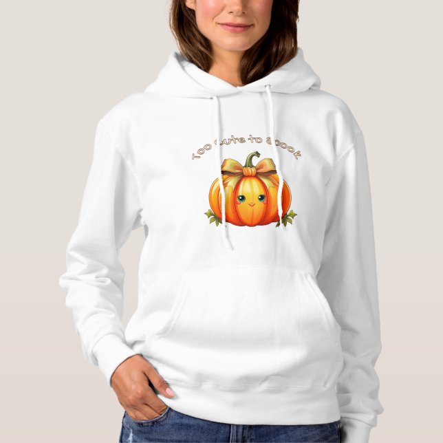 Moletom Too Cute to Spook – Fun Pumpkin Hoodie (Frente)