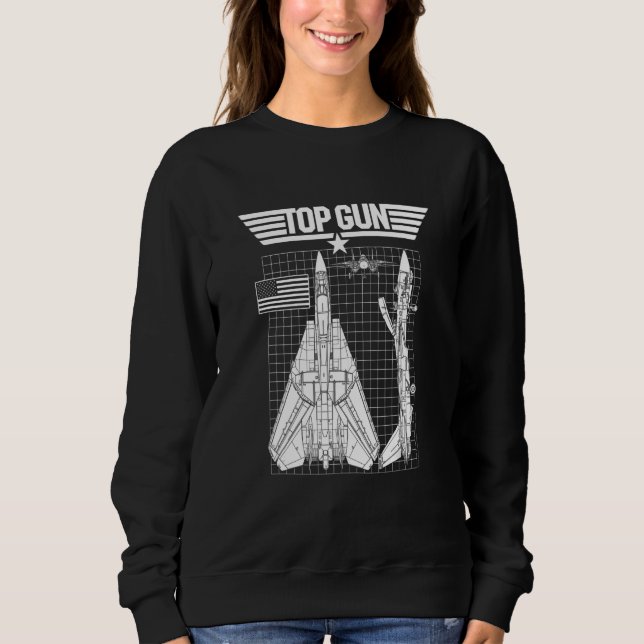 Moletom Topo da arma F 14 Tomcat Blueprint (Frente)