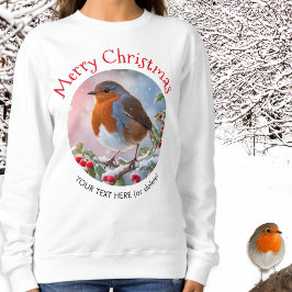 Moletom Tordo Vermelho de Inverno Festivo Feliz Natal