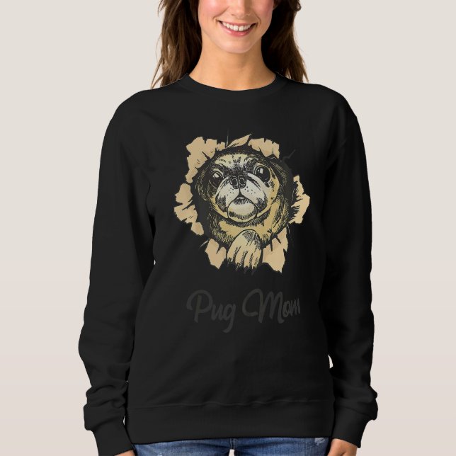Moletom Torn Wall Pug Mãe (Frente)