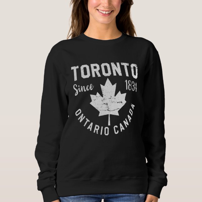 Moletom Toronto Antigo Ontário 1834 Canadá Mapa Canadense (Frente)