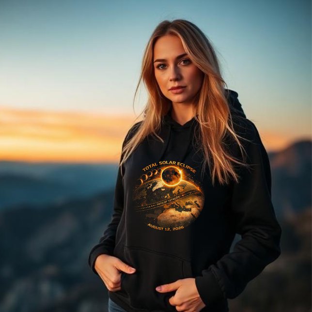 Moletom Total Solar Eclipse 2026-Path of Totality (Total Solar Eclipse 2026-Path of Totality hoodie women)