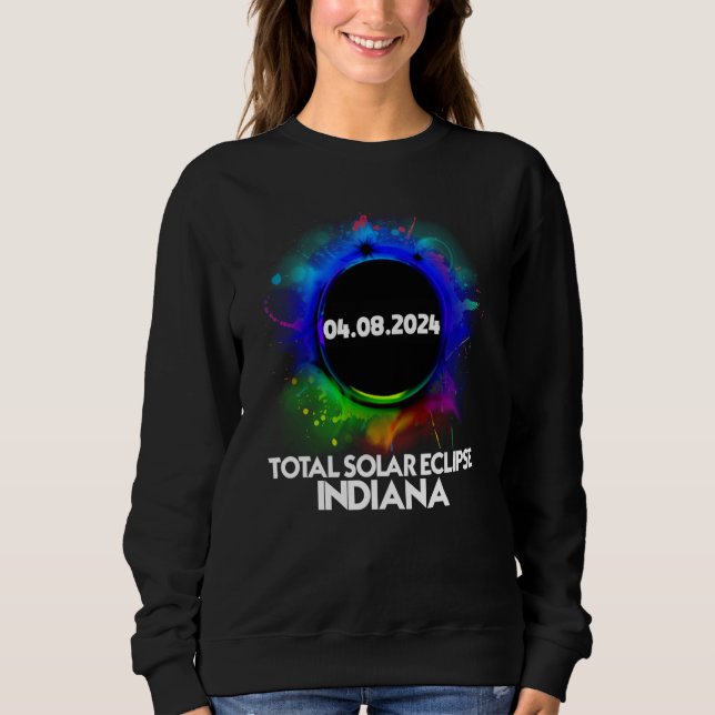 Moletom Total Solar Eclipse Indiana 2024 Colorful Totality (Frente)