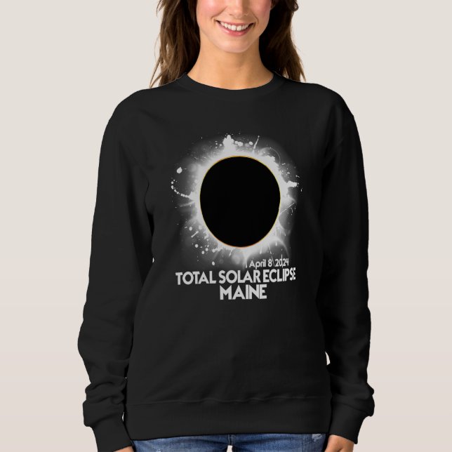 Moletom Total Solar Eclipse Maine 2024 Totality American (Frente)