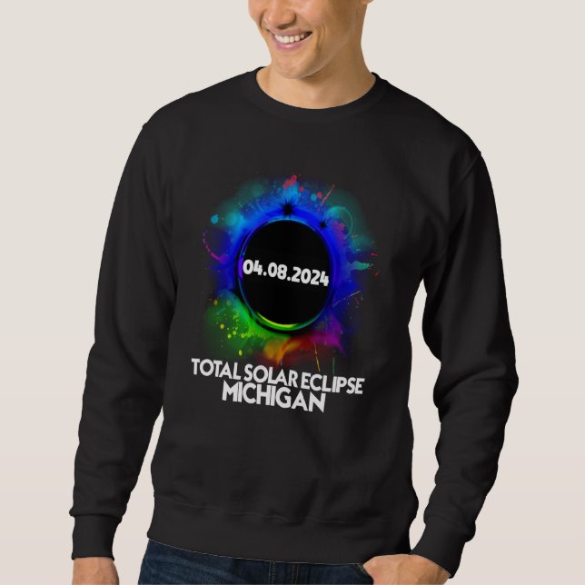 Moletom Total Solar Eclipse Michigan 2024 Colorful Totalit (Frente)