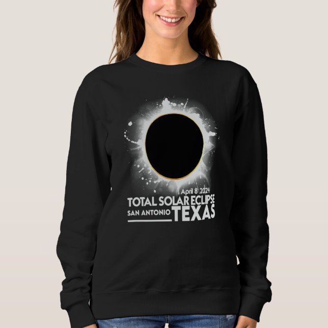 Moletom Total Solar Eclipse San Antonio TEXAS April 8 2024 (Frente)