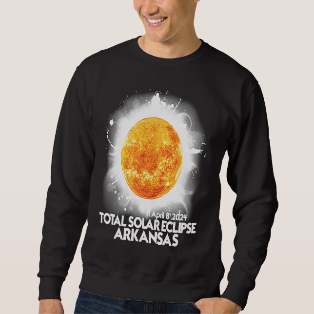 Moletom Totalidade Arkansas 2024 Eclipse Total Solar Améri (Frente)