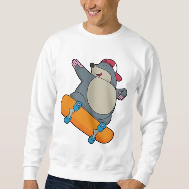 Moletom Toupeira como Patinador com Skate (Frente)