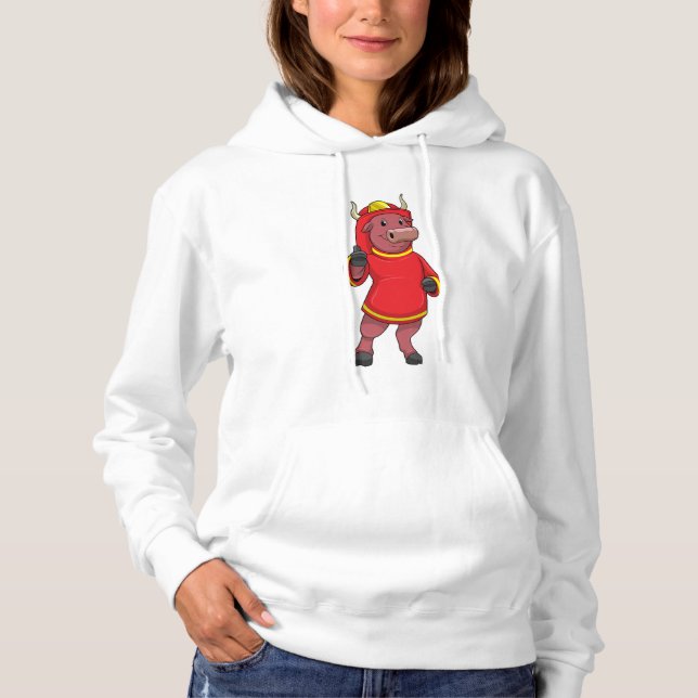 Moletom Touro como Bombeiro com Capacete (Frente)