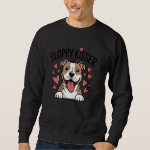 Moletom Touro Engraçado Mãe Sloppy Kisser Dog Lover