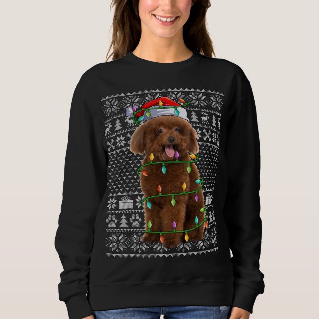Moletom Toy Poodle Dog Lover Santa Hat Febre Poodle Chr (Frente)