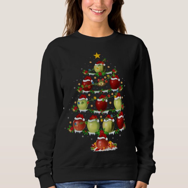 Moletom Tr de Natal da Apple Fruta Lover Xmas Lighting App (Frente)