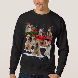 Moletom Tr de Natal de Caminhão Vermelho Terrier com reves