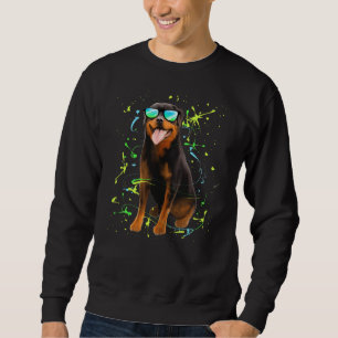 Moletom Trabalho de arte Rottweiler com óculos de sol