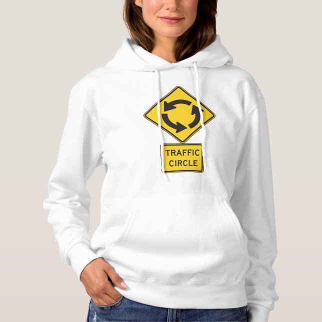 Moletom Traffic Circle Road Sign Yellow Diamond (Frente)