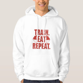 Moletom Train Eat Repeat Hoodie – Motivational Gym Hoodie 