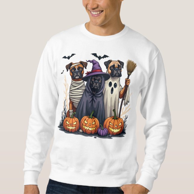 Moletom Traje de Halloween para Boxer Amante de Cães Fofo  (Frente)