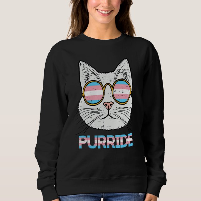 Moletom Trans Pride Cat Purride Transgender Flag Lgbt Men  (Frente)