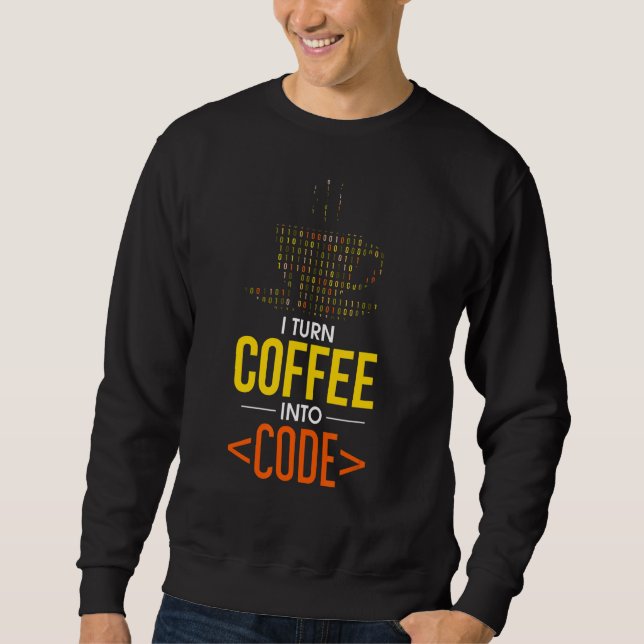 Moletom Transformo Café Em Programa De Codificação De Geek (Frente)