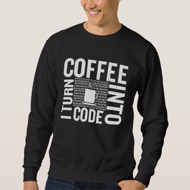 Moletom Transformo café em programador de código de comput (Frente)