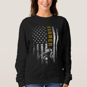 Moletom Trator americano Flag Funny Farmer Rancher Gif